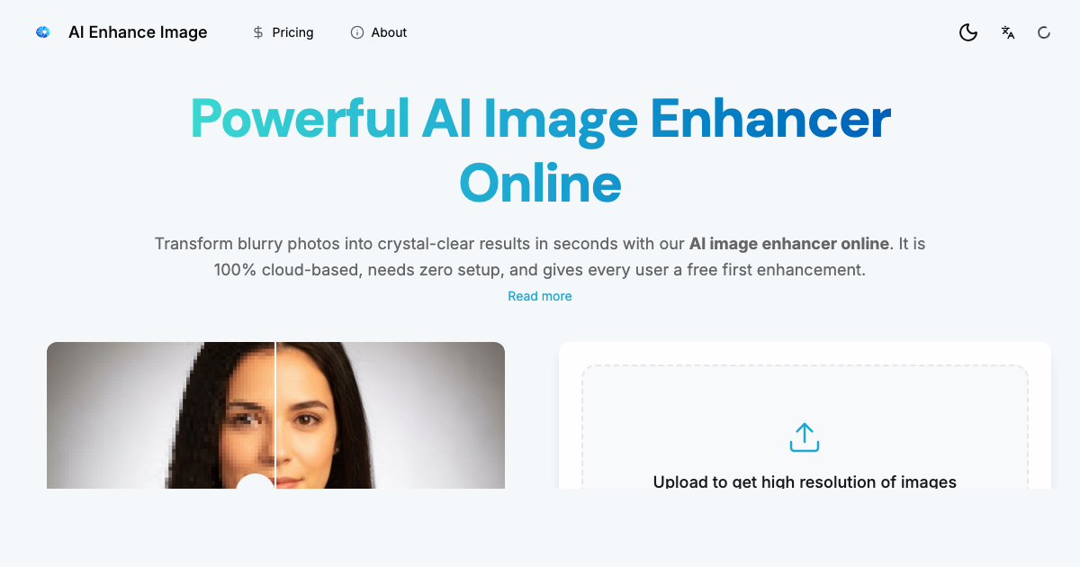 Best AI Image Enhancer Online screenshot